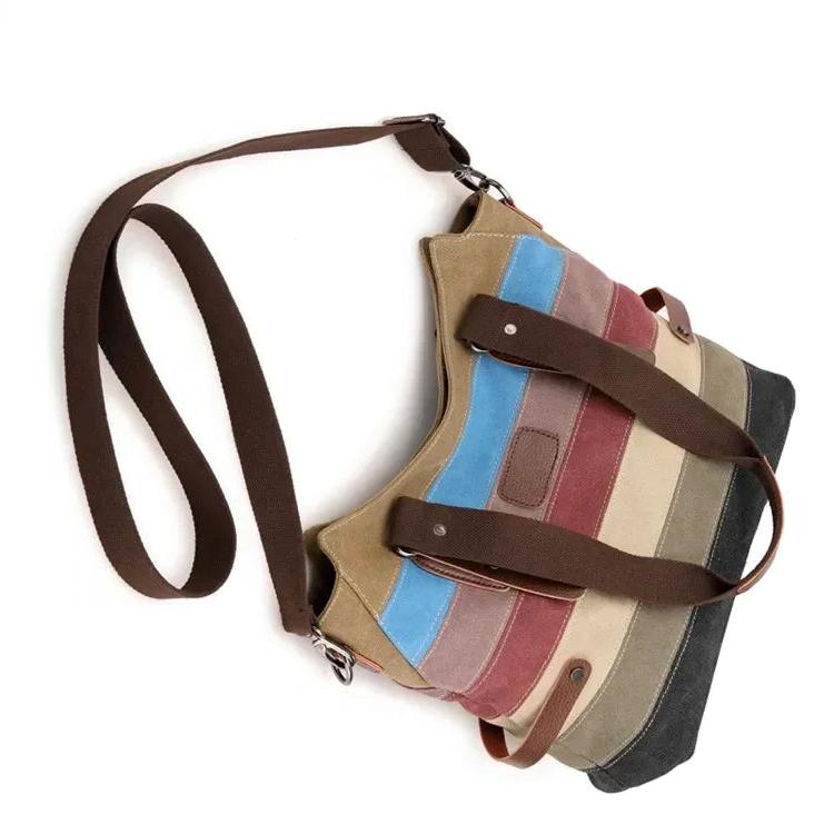 Färgglad läderhandväska för kvinnor