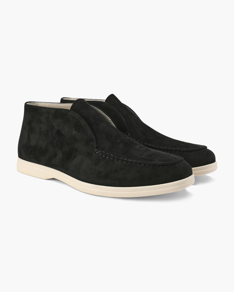 High suede loafers