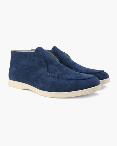 High suede loafers