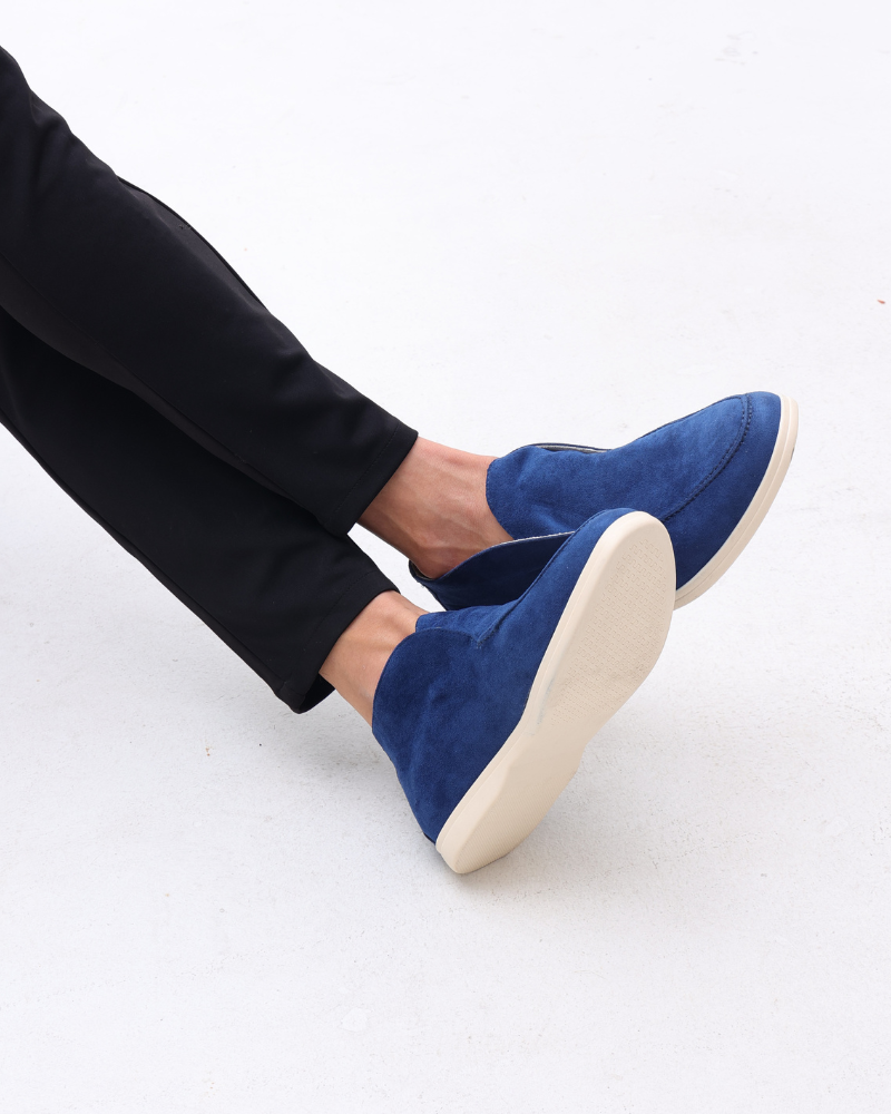 High suede loafers