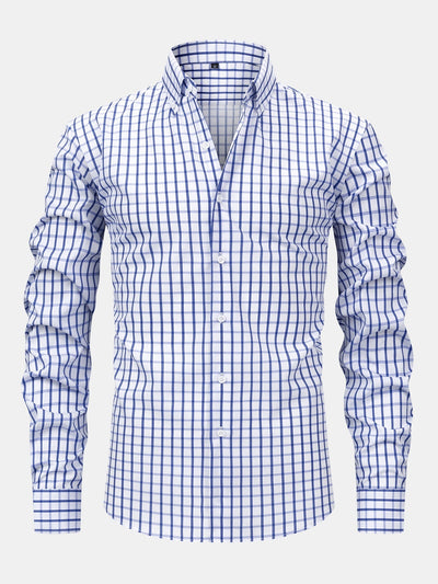 William Checkered long-sleeved button-down shirt