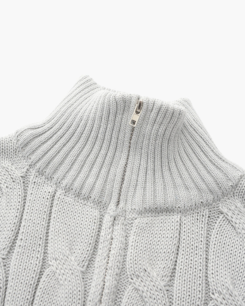 Windhaven Cable knit sweater with zipper