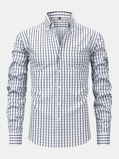 William Checkered long-sleeved button-down shirt