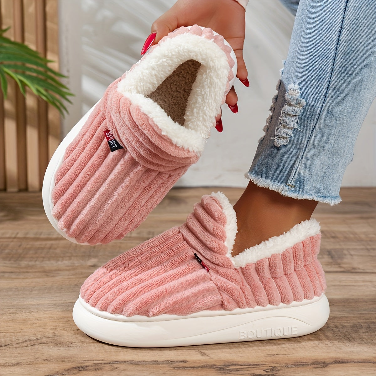 The Cozy Step plush slippers