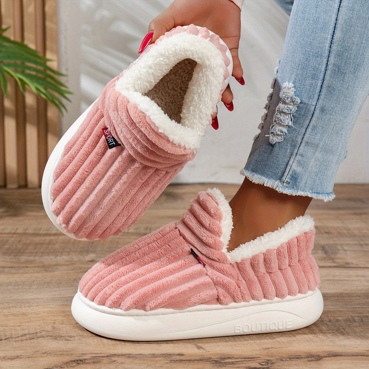 The Cozy Step plush slippers