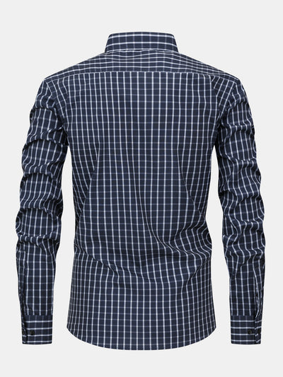 William Checkered long-sleeved button-down shirt