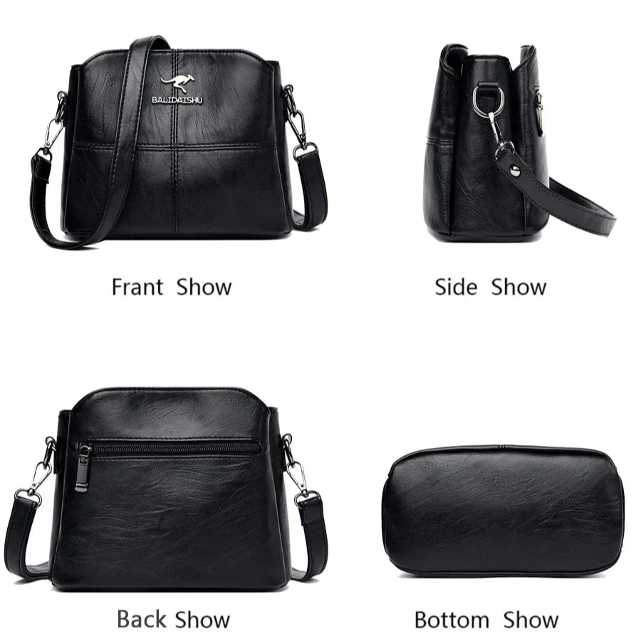 Elegant Embroidered Leather Tote and Crossbody Bag for Women