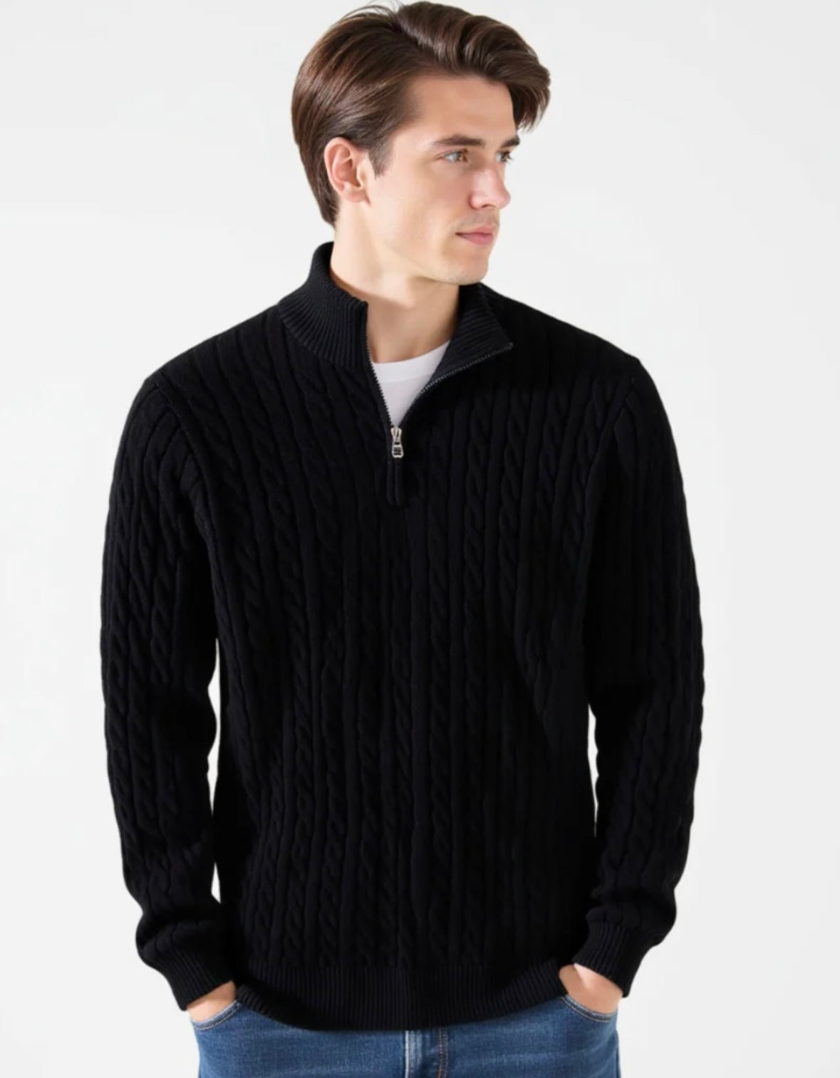 Windhaven Cable knit sweater with zipper
