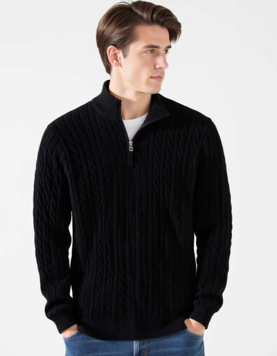 Windhaven Cable knit sweater with zipper