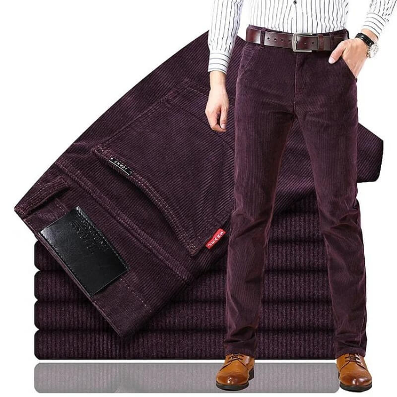 premium corduroy pants for men Cecilio, stylish and comfortable corduroy trousers in rich color.