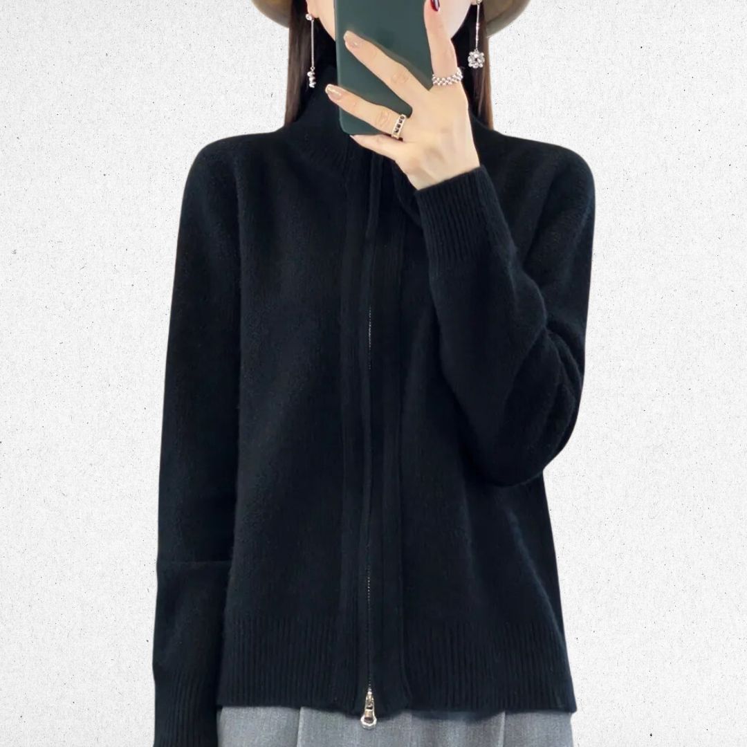 Elara | Cozy Zip-Up Cardigan