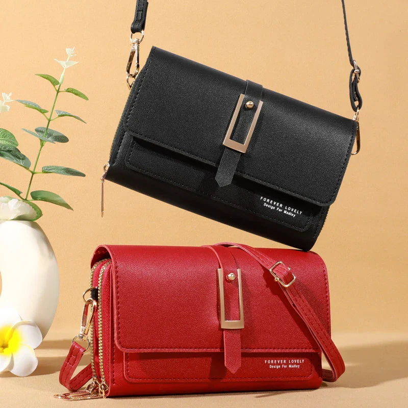 Elegant crossbody shoulder bag for women - Stylish mobile phone and card holder
