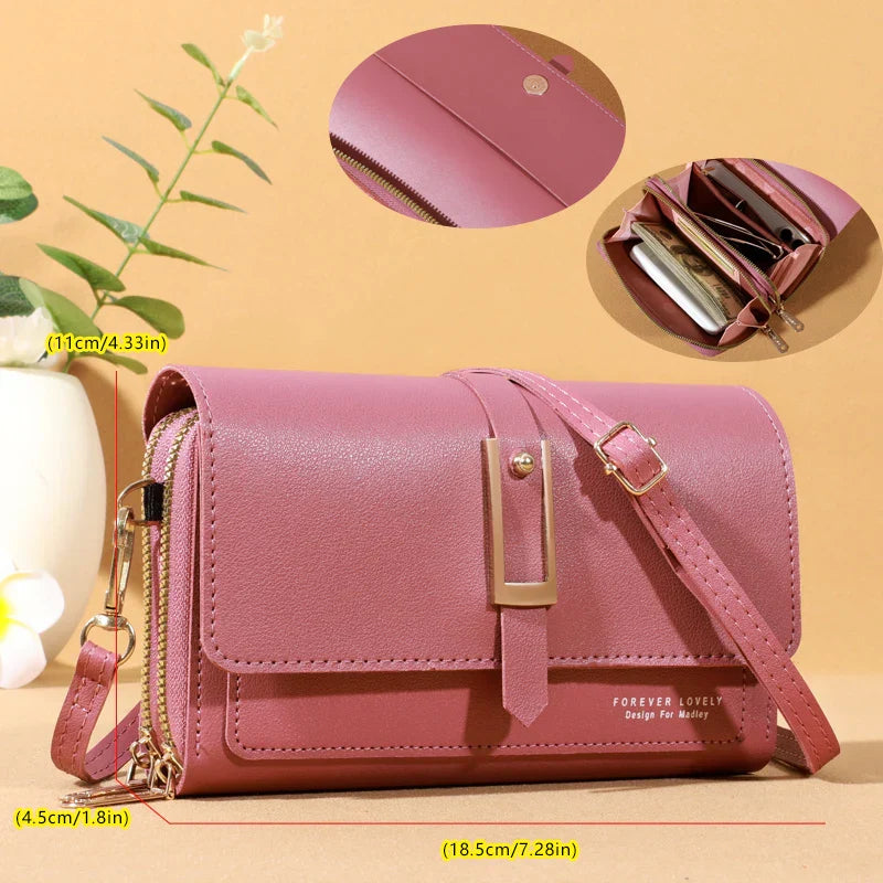 Elegant crossbody shoulder bag for women - Stylish mobile phone and card holder
