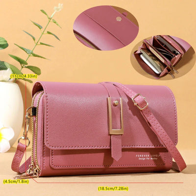 Elegant crossbody shoulder bag for women - Stylish mobile phone and card holder