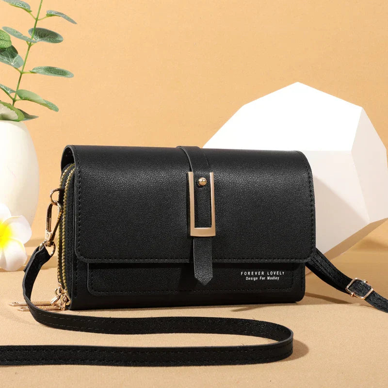 Elegant crossbody shoulder bag for women - Stylish mobile phone and card holder