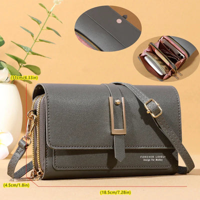 Elegant crossbody shoulder bag for women - Stylish mobile phone and card holder