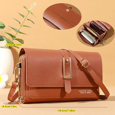 Elegant crossbody shoulder bag for women - Stylish mobile phone and card holder