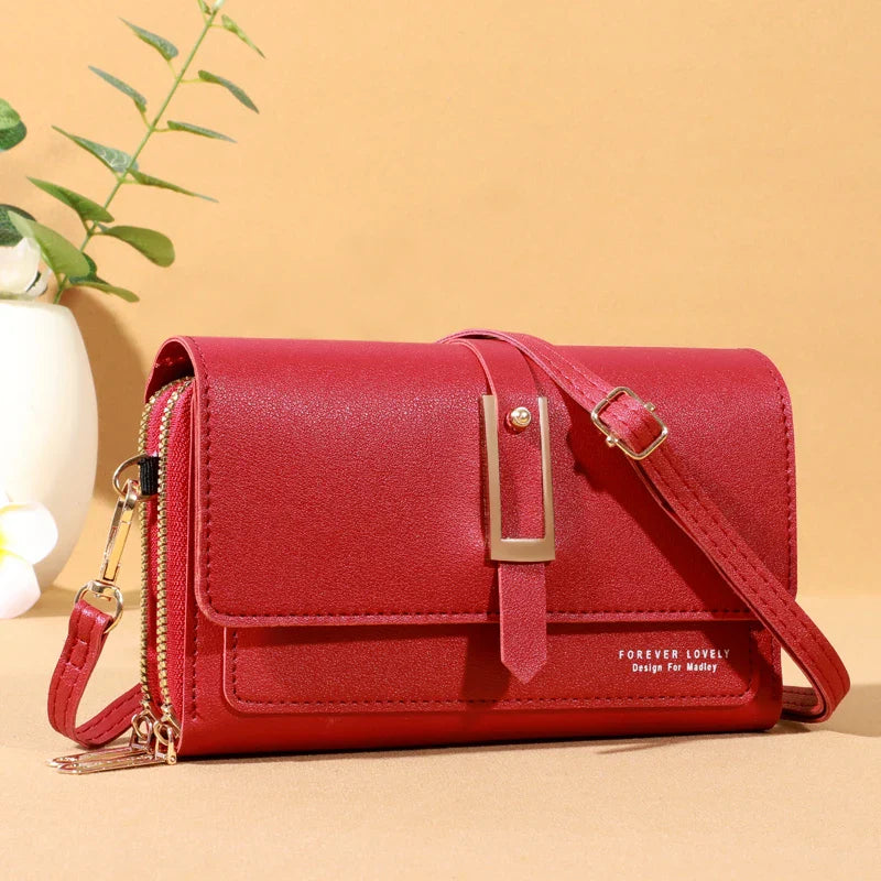 Elegant crossbody shoulder bag for women - Stylish mobile phone and card holder