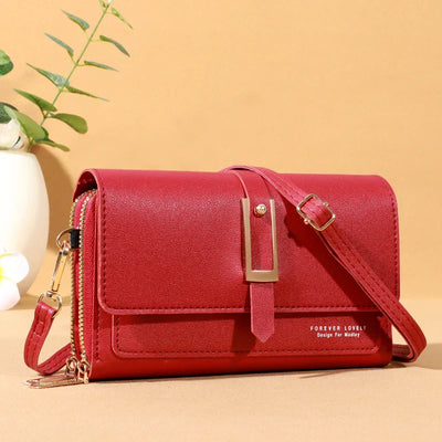Elegant crossbody shoulder bag for women - Stylish mobile phone and card holder