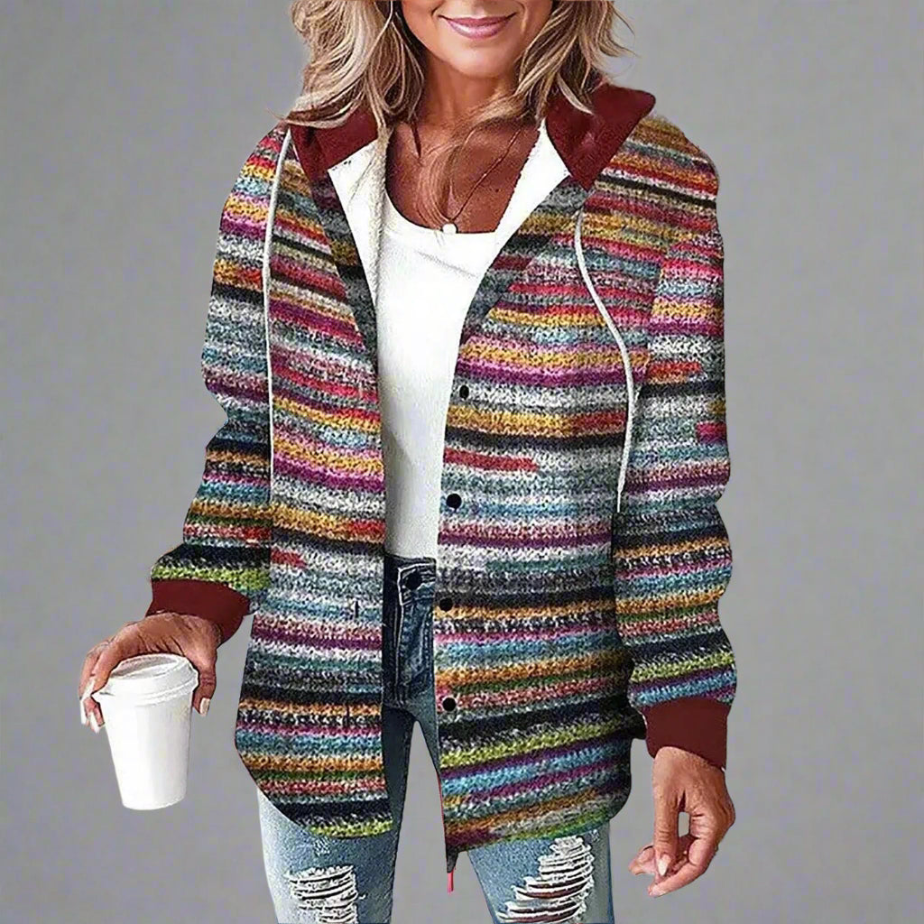 Jemima | Rutig jacka med knappar 