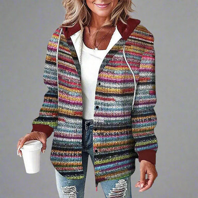 Jemima | Rutig jacka med knappar 