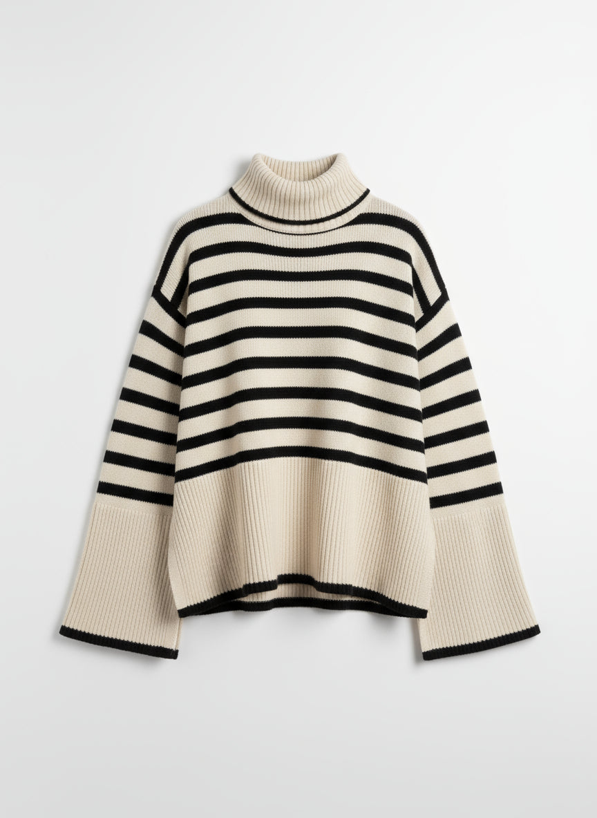 Sandra Women's Striped Turtleneck Sweater