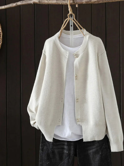 Elara| Pearl-Button Cardigan