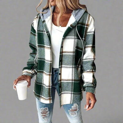 Jemima | Rutig jacka med knappar 