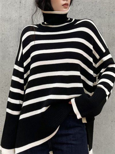 Sandra Women's Striped Turtleneck Sweater