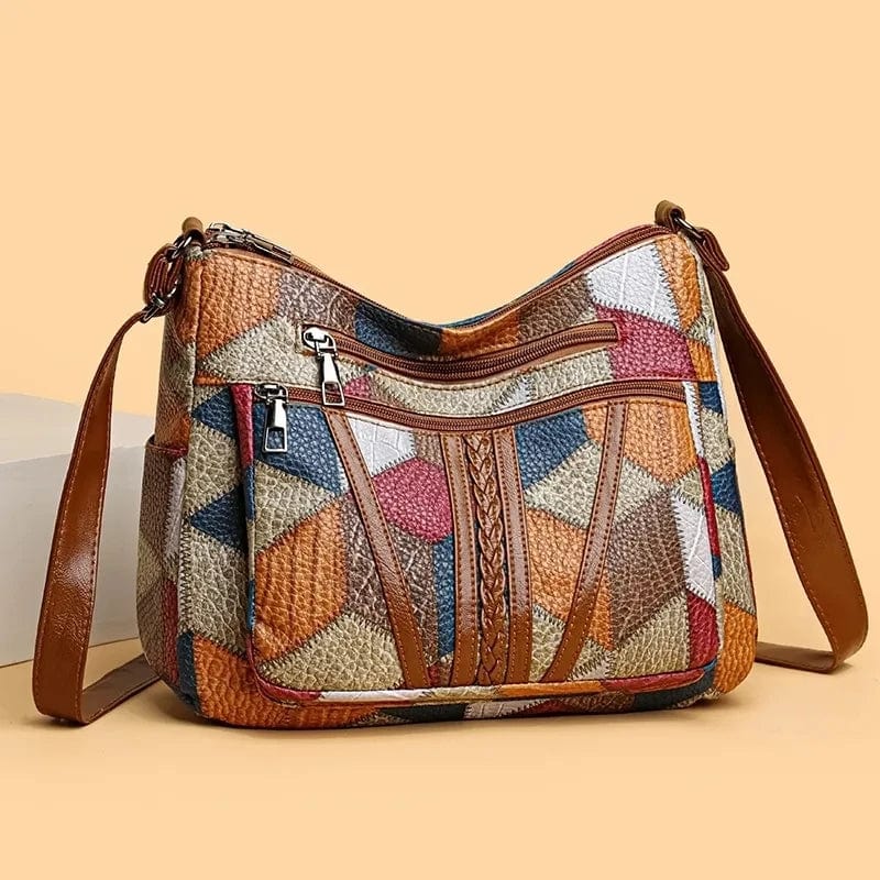 Solara | Leather handbag with mosaic pattern