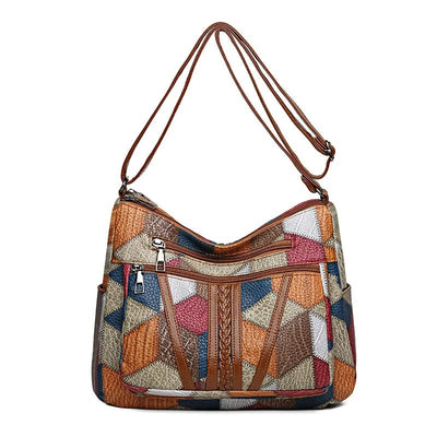 Solara | Leather handbag with mosaic pattern
