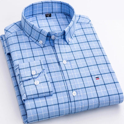 Lars | Elegant Checkered Long-Sleeve Shirt for Men
