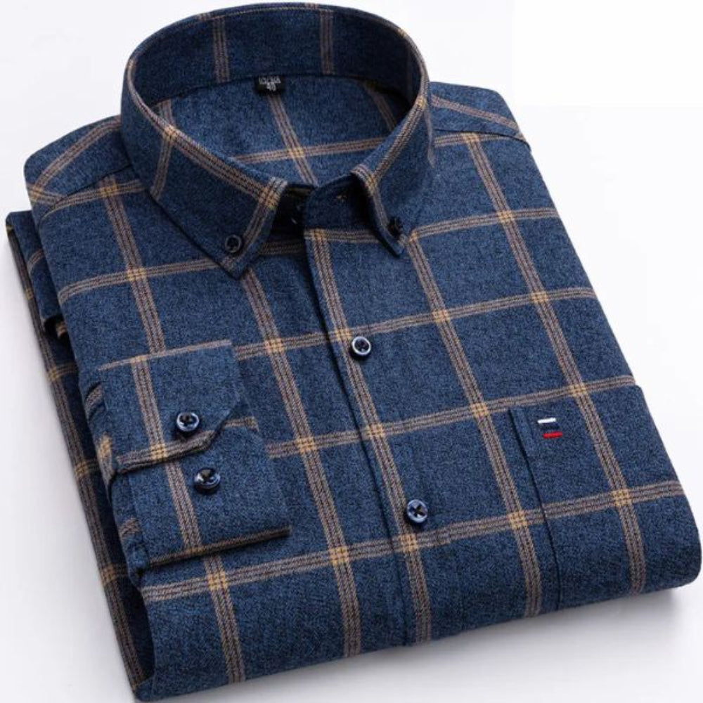 Lars | Elegant Checkered Long-Sleeve Shirt for Men