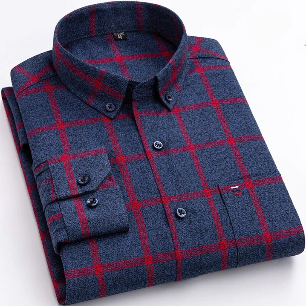 Lars | Elegant Checkered Long-Sleeve Shirt for Men
