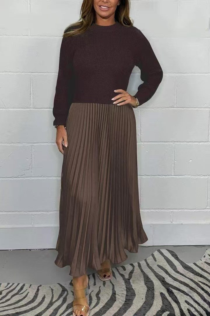 Claudia - Maxi dress with sweater and pleated skirt