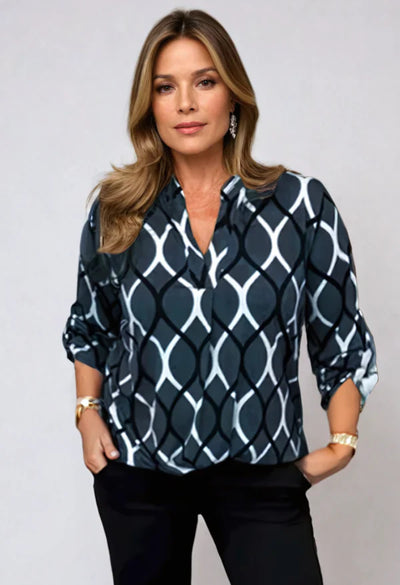 Elvira | Long-Sleeve Printed Blouse