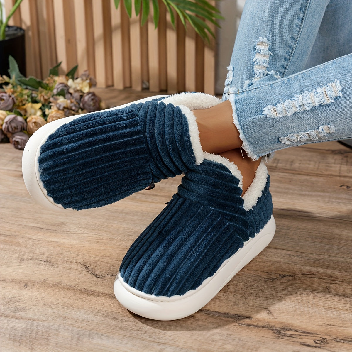 The Cozy Step plush slippers