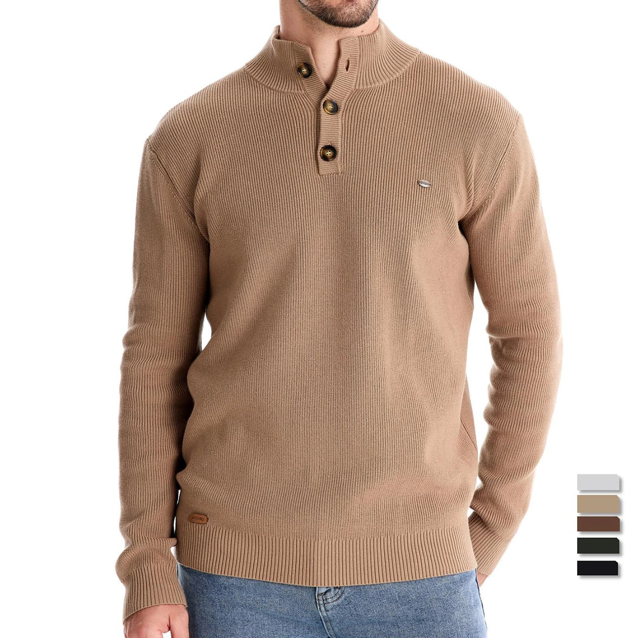 Michael | Men’s Sweater with Button Detail