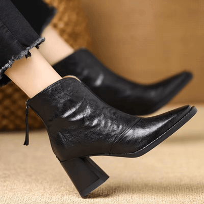 Claudia | Luxury ankle boots with mid-height heel